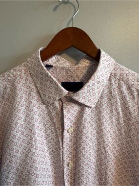 David Donahue Men’s XL Short Sleeve Floral Print Button Down Shirt